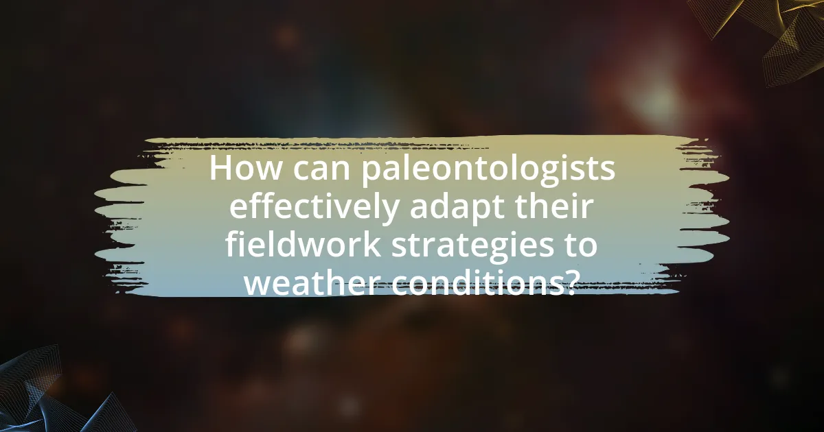 How can paleontologists effectively adapt their fieldwork strategies to weather conditions?